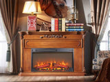 23 inch electric fireplace insert heater with log set & realistic flame, overheating protection W1769P255456