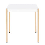 ZUN White and Gold Square End Table B062P181417