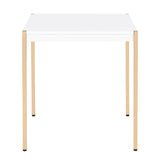 ZUN White and Gold Square End Table B062P181417