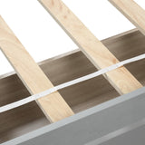 Twin Platform Storage Bed Wood Bed Frame with Two Drawers and Headboard, Gray WF194279AAE