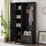ON-TREND Stylish Design Hall Tree with Flip-Up Bench, Minimalist Hallway Shoe Cabinet with WF304223AAB