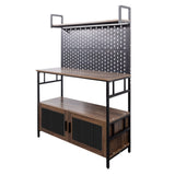Kitchen Bakers Rack with Door, Microwave Oven Stand, Utility Storage Shelf, Durable Kitchen W331P283643