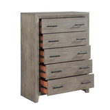 ZUN Modern Sleek Gray Finish 5-Drawers Chest Durable Wooden Bedroom Furniture 1pc B011P243644