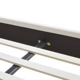 Stockholm Modern Wavy Headboard Platform Bed, King, Antique White Polyester B2719P238206