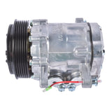A/C Compressor with 6-Groove Pulley Fits for Sanden SD7 Style Serpentine Belt HC5005BK HRC55824-BK 17606676