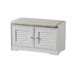 ZUN 29.5"Shoe Storage Bench with 2 Door Cabinet, Entryway Bench with White Shoe Storage, Shoe Bench with W2948P244736