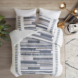 Full/Queen 3 Piece Cotton Printed Duvet Cover Set w/ trims B03596495