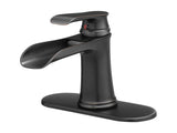 Sink Faucet With Deck Plate Waterfall ORB with Pop Up Drain and Supply Lines Bathroom faucets for W1932P180747