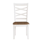 Cherry and White Finish 7pc Dining Set Table and 6 Side Chairs Set Double X-Back Design Wooden B011P188434