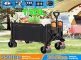 Heavy Duty Collapsible Folding Wagon Cart, with All-Terrain Wheels, 600D Oxford Fabric 350 lbs 53371212