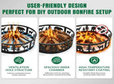 40in Fire Ring, Bear Pattern, Round, Iron 77366854