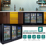 ORIKOOL 53 inch Beverage Refrigerators 3 Glass Door Back Bar, 480 Cans Cooler, Commercial Beer Wine W2095P162751