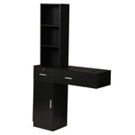 ZUN Wall Mount Hair Styling Barber Station Beauty Hair Salon Spa Equipment Set W/ 3-Tier Shelf, Lockable W2181P153077