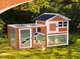 Wooden Rabbit Hutch Outdoor Chicken Coop Indoor Bunny Cage with Run, Guinea Pig House Pet House with 10952534