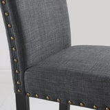 Biony Fabric Dining Chairs with Nailhead Trim, Set of 2, Gray T2574P164548