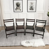 Furniture Slatted Wood Folding Special Event Chair - Cherry, Set of 4, FOLDING CHAIR, FOLDABLE STYLE W49539774