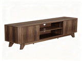 Wood Fluted TV Stand for TVs up to 70 Inch, Mid Century Modern Low Profile TV Console Cabinet with 08236084