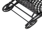 193*64.5*93cm Backrest Adjustable Courtyard Cast Aluminum Lying Bed Black 30903465
