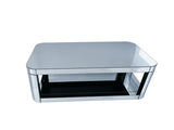 Baked curved mirror Coffee Table for Living Room, Modern Glass Coffee Table with Glass Top, W3836P361731