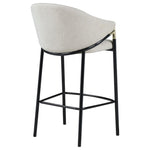 ZUN Beige and Glossy Black Sloped Arm Bar Stools B062P145554