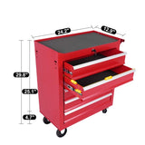 ZUN 5-Drawer Metal Rolling Tool Chest with Wheels,Tool Storage Cabinet With Locking System 24875909