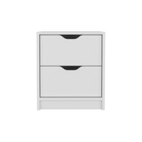 Basilea 2 Drawers Nightstand , End Table, Side Table Pull Out System -White B07092137