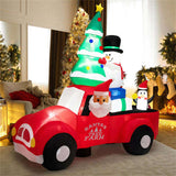 8ft Inflatable Santa Car Decor - Built-in LED Lights, Christmas TreeSnowmenPenguin, Colorful 19474685