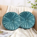 ZUN 2 PCS Pumpkin Pleated Round Throw Pillows for Chair Sofa Home Decor 21435910