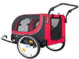 2-in-1 Bike Trailer & Pet Stroller for Dogs up to 100lbs Foldable Pet Carrier Cart with two 8'' W1364P411162