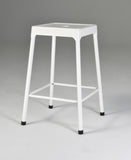 ZUN Counter Stool Metal White Powder Coating, Set of 2 B091P184053