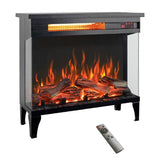 ZUN 24 inch three sided glass electric fireplace with feet W1769P166908