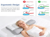 2 Pcs Breathable Mesh Ergonomic Sleep Pillow, DualSided High & Low Zoned Support with Ear Slot, 18100448