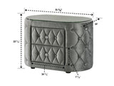 Luxurious 1pc Oval Nightstand Plush Tufted Upholstery 8mm Tempered Glass Top Rounded Sides Two B2741P321022