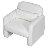 Stylish and Minimalist Teddy Fleece Single Sofa Chair with Arms and Pillow, Armchair, Accent Chair W1716P196469