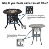 Hand Brushed Patina/Bronze Cast Aluminum, Food Grade 304 Stainless Steel Ice Bucket/Pail Table Set 23002426