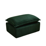 Convertible Compressed Sofa Chair with Ottoman, Modern Corduroy Fabric Armchair for Small Spaces, 37809310