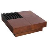 ITALIAN RETRO - INSPIRED ACACIA WOOD STORAGE COFFEE TABLE ,BROWN & BLACK COLOR N770P270584B