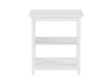 Wooden End Table with Two Shelves and X-Shaped Design 05670382