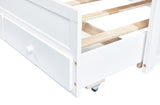 Twin Size Bed Headboard, Footboard, Trundle and Three Storage Drawers, Twin Size Pine Wood Bed W504P197162