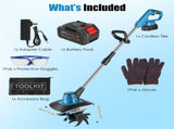 Cordless Tiller Cultivator,800W Electric Cordless Tiller Cultivator, 21V Battery Powered Soil Tiller 99957180