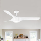 ZUN 56 In.Intergrated LED Ceiling Fan with White ABS Blade W1367P182865