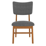 Dining Chairs Set of 4, Wooden Dining Chair Armless, Mid-Century Modern Upholstered Linen Seat N752P271224E