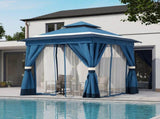 8'x8' Patio Gazebo Outdoor Heavy Duty Party Tent Shelter With Double Roofs, Mosquito Nettings And 20636424