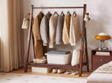 Heavy-Duty Solid Wood Freestanding Clothes Rack, A-Shaped Garment Hanger Stand with 81496463