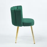Modern GREEN dining chair with iron tube golden color legs, velvet and comfortable W234P256815