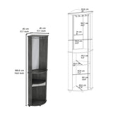 Nashville Corner Bar Cabinet Unit with Wine Glass Rack and Lower Cabinet, Smokey Oak B097P167444