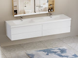 72" Floating Bathroom Vanity with Sink, Modern Wall-Mounted Bathroom Storage Vanity Cabinet with 2 W1573P152690