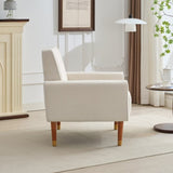 Mirod Classic Biscuit-Style Accent Chair - Comfortable Armrests, Soft Fabric, Elegant Solid Wood N760P202728A