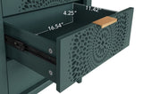Hollow-Carved 3 Drawer Dresser Storage Chest with Metal Handles For Living Room Bedroom W688P145776