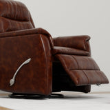 Global Home Swivel Glider Recliner with Manual Footrest In Brazil Cognac B339P333956
